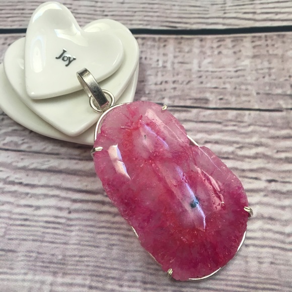 Large Double Solar Druzy Statement Pendant - Picture 2 of 4